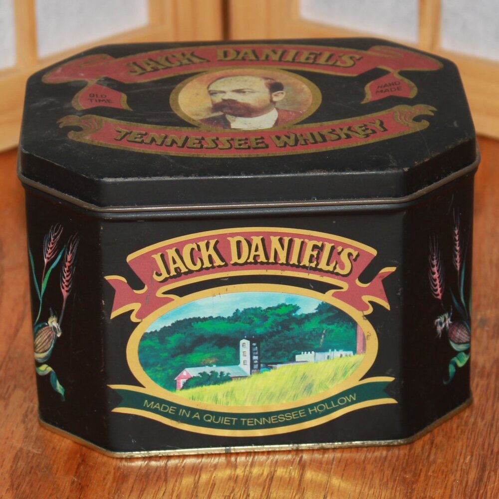 Vintage Unknown Brand Jack Daniels Themed Storage Tin
